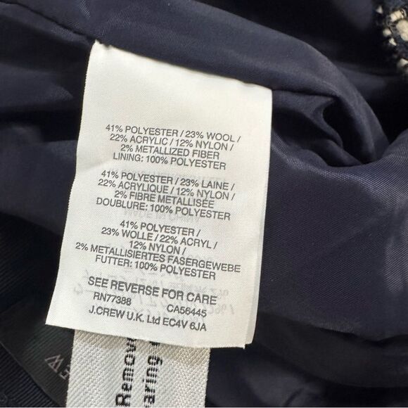 J. Crew Faux-Wrap Pencil Skirt Metallic Tweed Size 6 Wool Blend Preppy Career - Picture 4 of 8